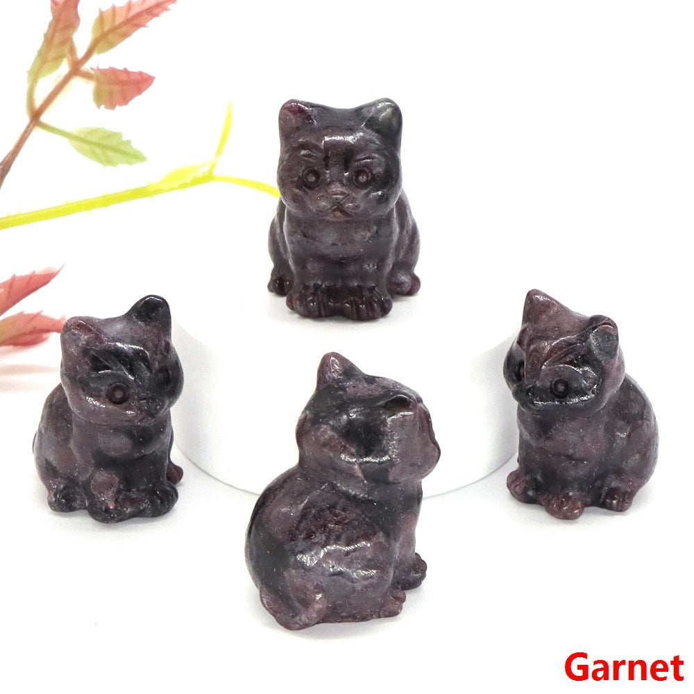 Healing Cat Crystal Stone Statue - Top Boho