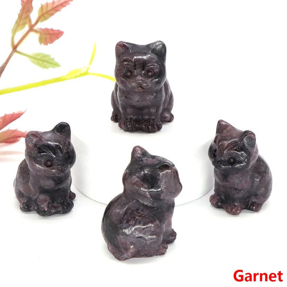 Healing Cat Crystal Stone Statue - Top Boho