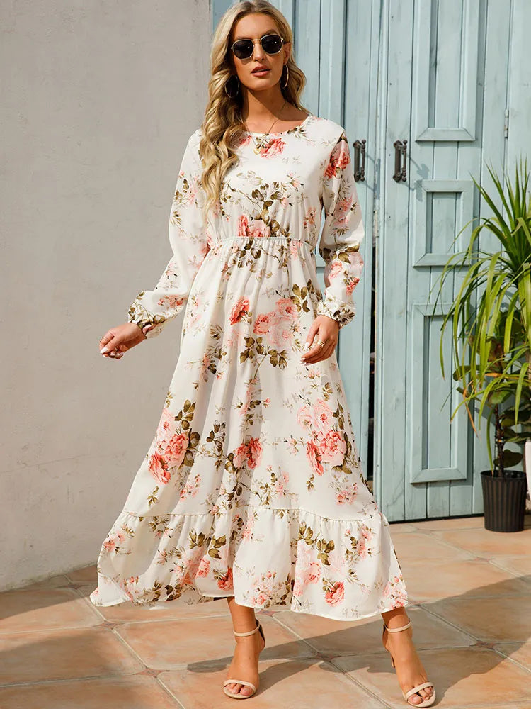Bohemian Elegant Floral Printed Dress - Top Boho