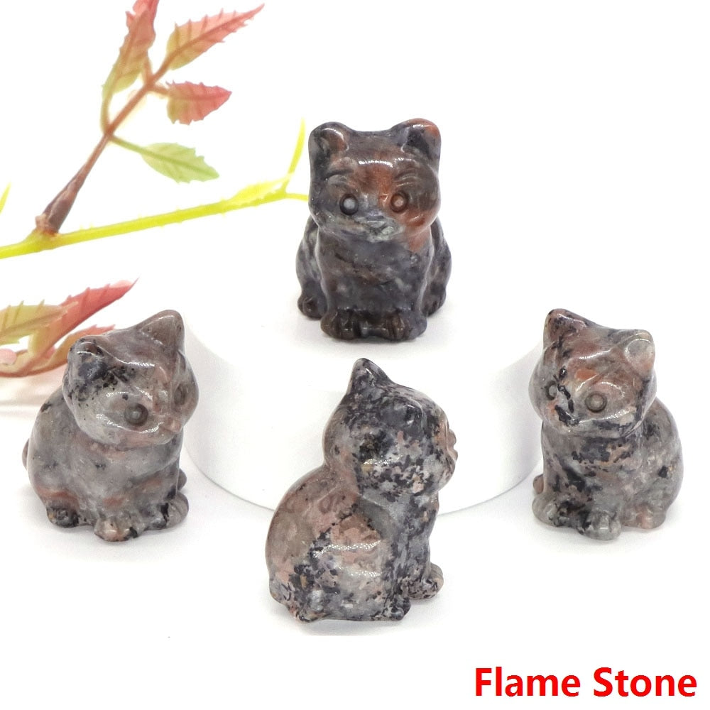 Healing Cat Crystal Stone Statue - Top Boho