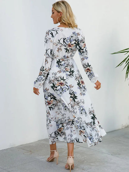 Bohemian Elegant Floral Printed Dress - Top Boho
