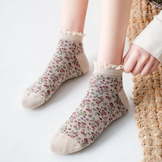 Vintage Boho Lace Floral Socks - Top Boho