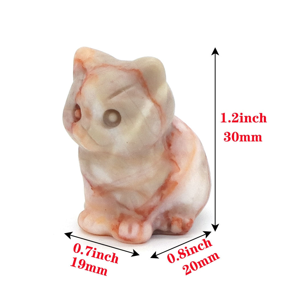 Healing Cat Crystal Stone Statue - Top Boho