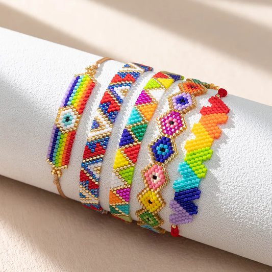 Bohemian Multicolor Beaded Bracelets