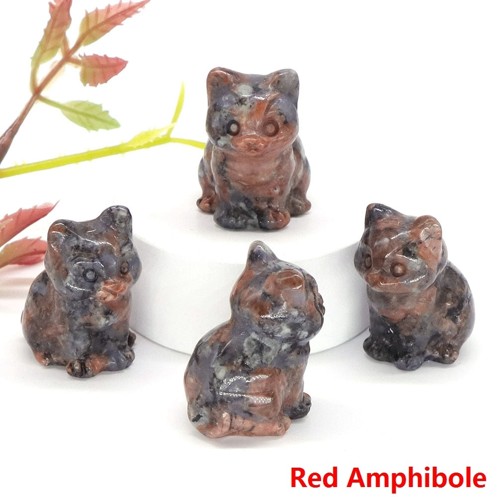Healing Cat Crystal Stone Statue - Top Boho