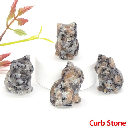Healing Cat Crystal Stone Statue - Top Boho