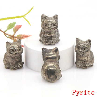 Healing Cat Crystal Stone Statue - Top Boho