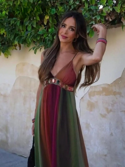 Boho Chic Multicolour Maxi Dress
