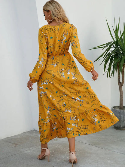 Bohemian Elegant Floral Printed Dress - Top Boho