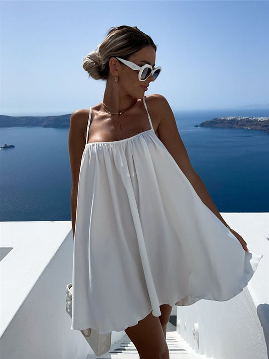 Boho Chic Sleeveless Loose Mini Dress - Top Boho