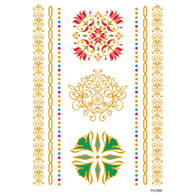 Metallic Body Art Tattoo Sticker - Top Boho
