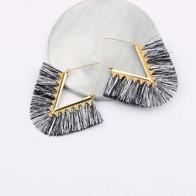 Boho Triangle Tassel Earrings - Top Boho