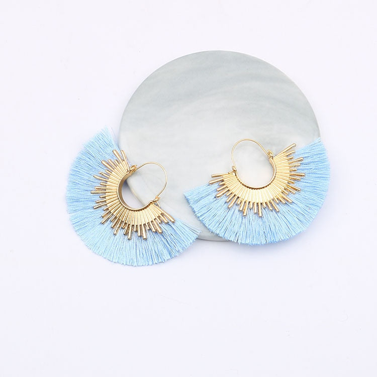 Boho Irregular Round Tassel Earrings - Top Boho