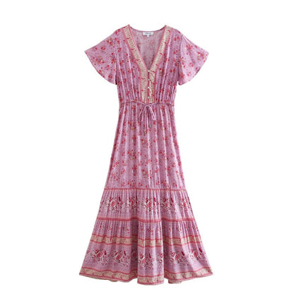 Boho Chic Flared Sleeves Maxi Dress - Top Boho