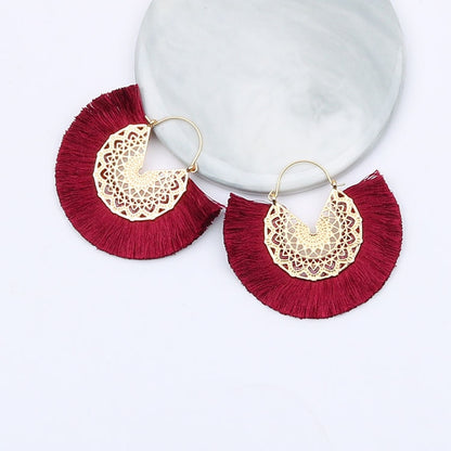 Boho Chic Fan Shaped Earrings