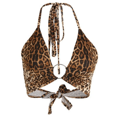 Boho Printed Halter Crop Top - Top Boho