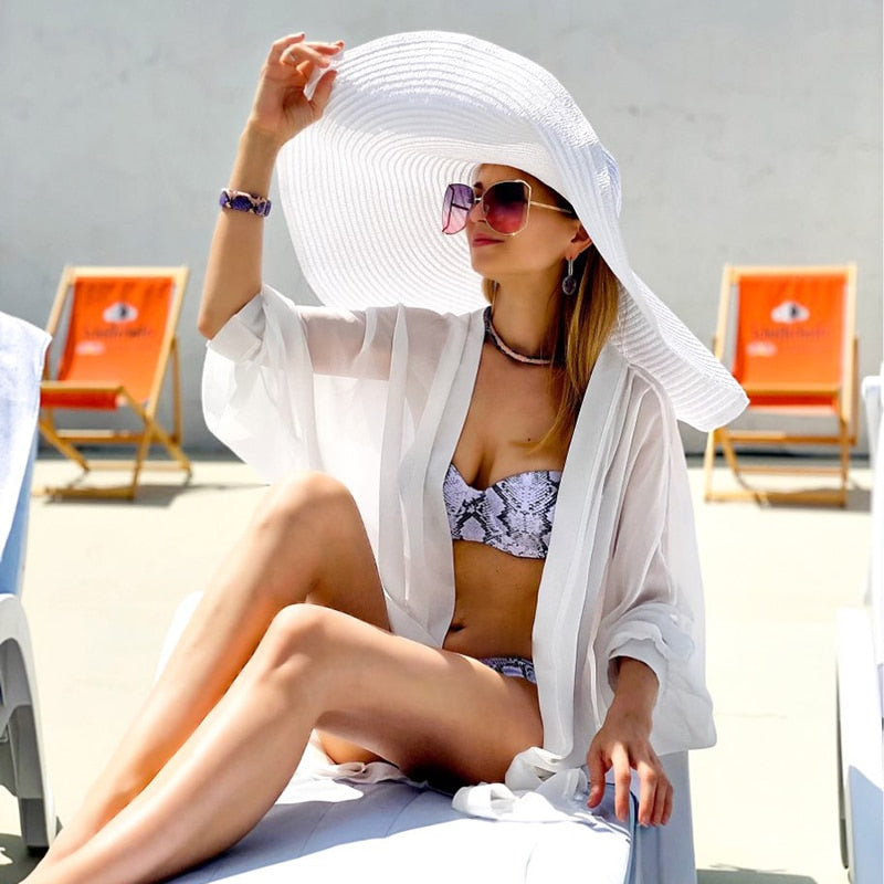 Foldable Women's Oversized Beach Hat - Top Boho