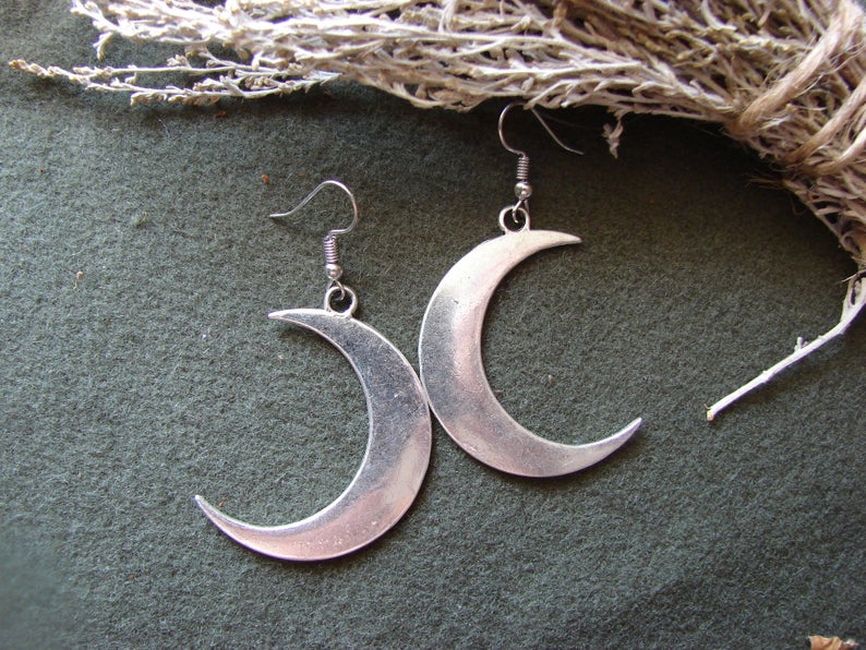 Boho Moon Crescent Drop Earring