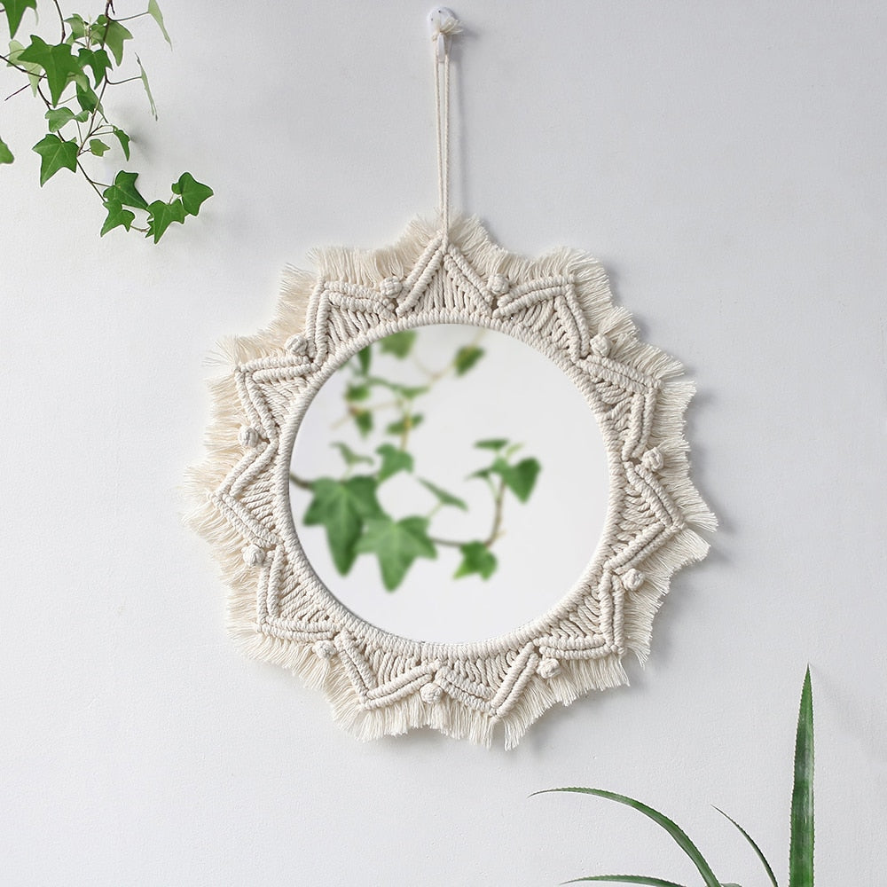 Boho Chic Macrame Round Mirror - Top Boho