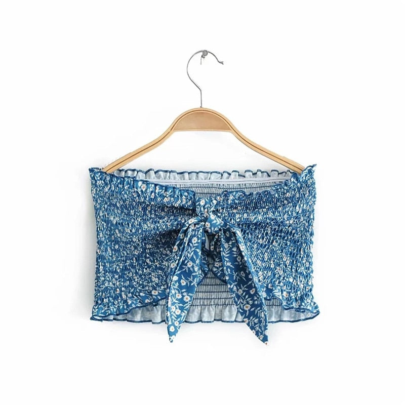 Boho Ruffles Crop Top and Skirt - Top Boho