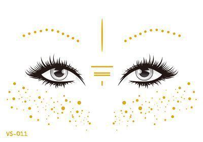 Gold Festival Face Tattoos