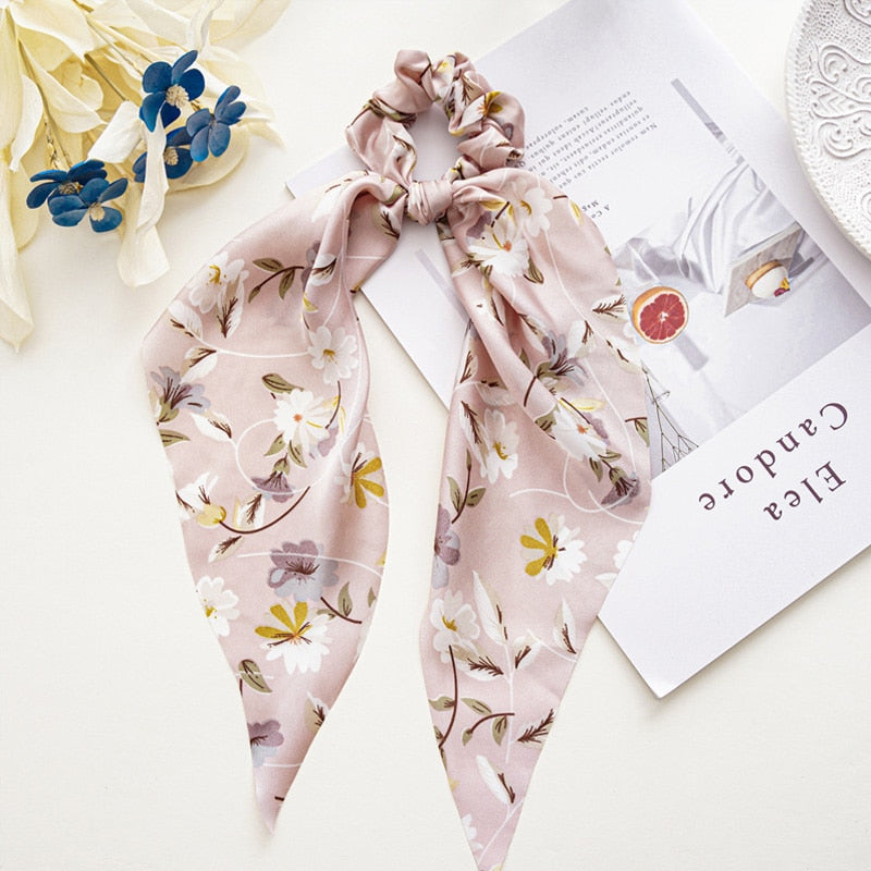 Boho Chic Ribbon Hair Scrunchies