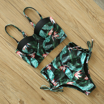 Floral Boho High Waist Bikini Set - Top Boho