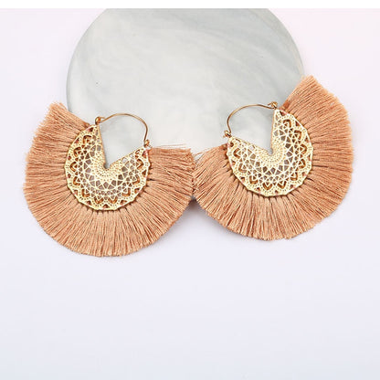 Boho Chic Fan Shaped Earrings