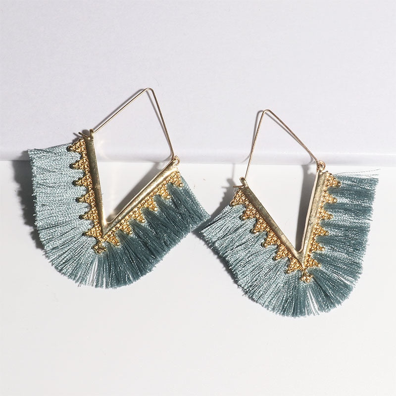 Boho Triangle Tassel Earrings - Top Boho