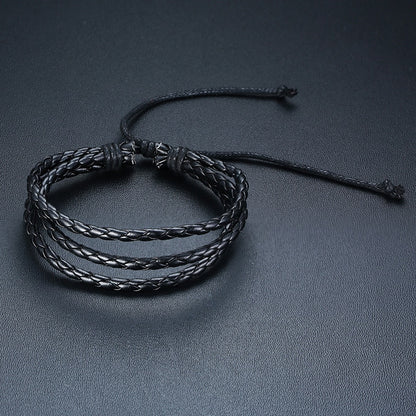 Boho Braided Wrap Leather Wristbands Set - Top Boho