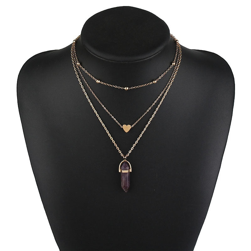 Opal Stone Boho Multi Layer Necklaces