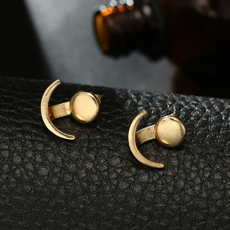 Geometric Boho Moon Earrings