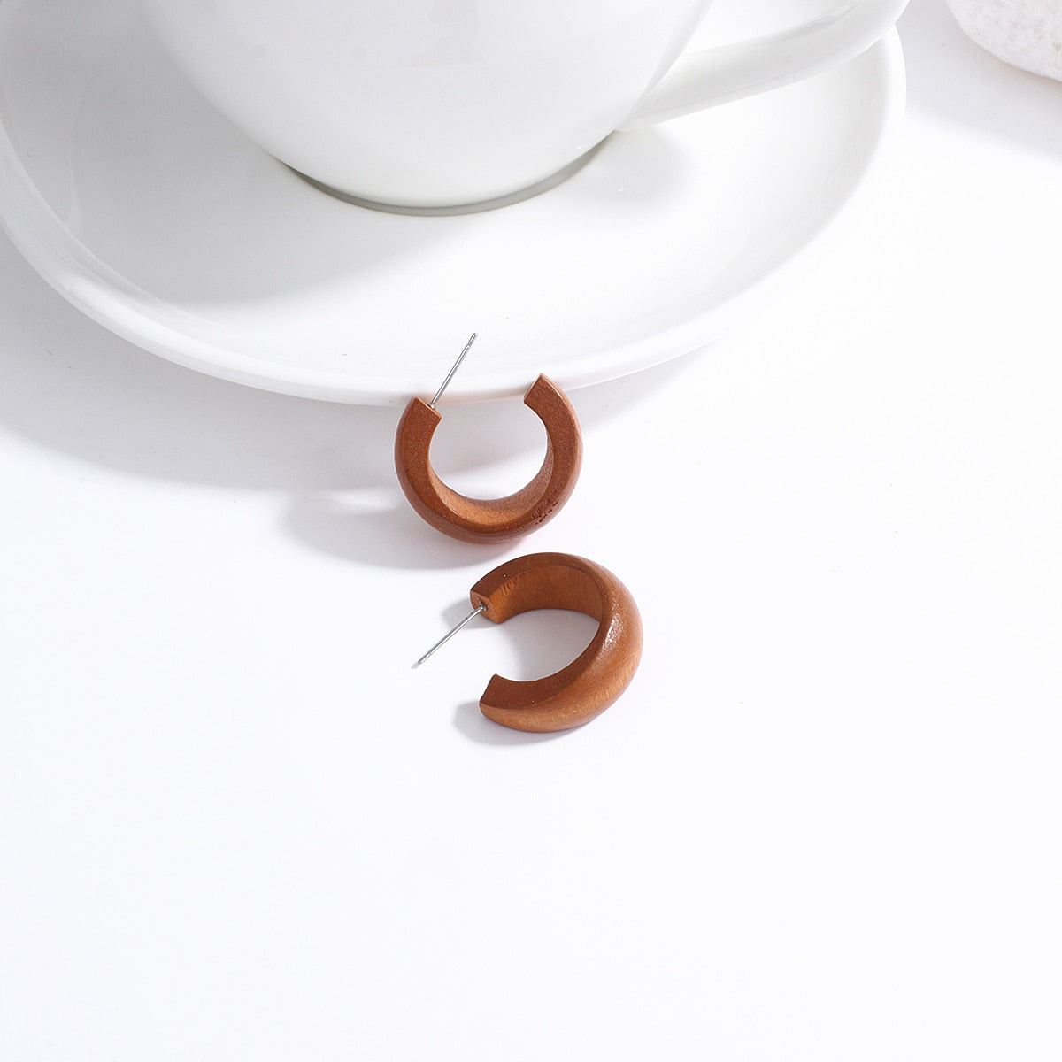 Handmade Rattan Wooden Drop Earrings - Top Boho