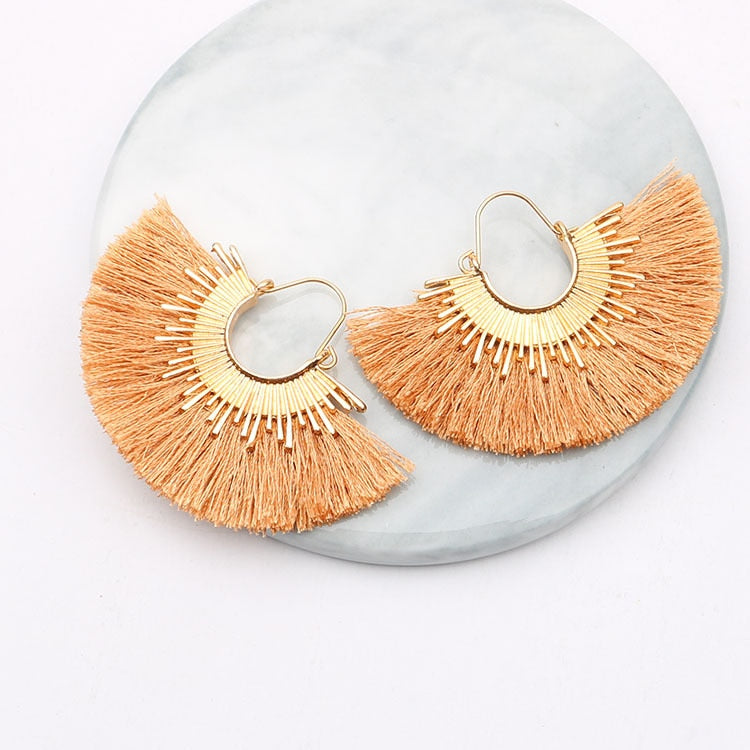 Boho Irregular Round Tassel Earrings - Top Boho