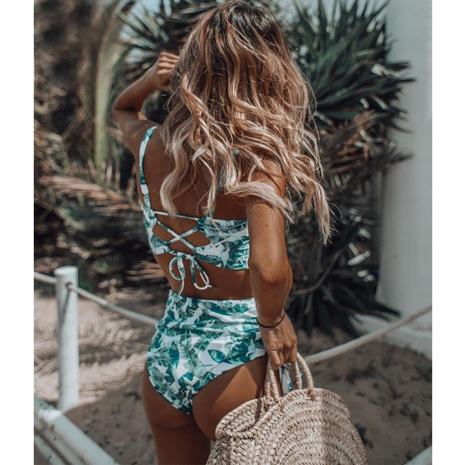Floral Boho High Waist Bikini Set - Top Boho