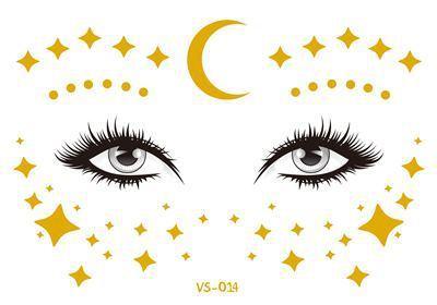 Gold Festival Face Tattoos