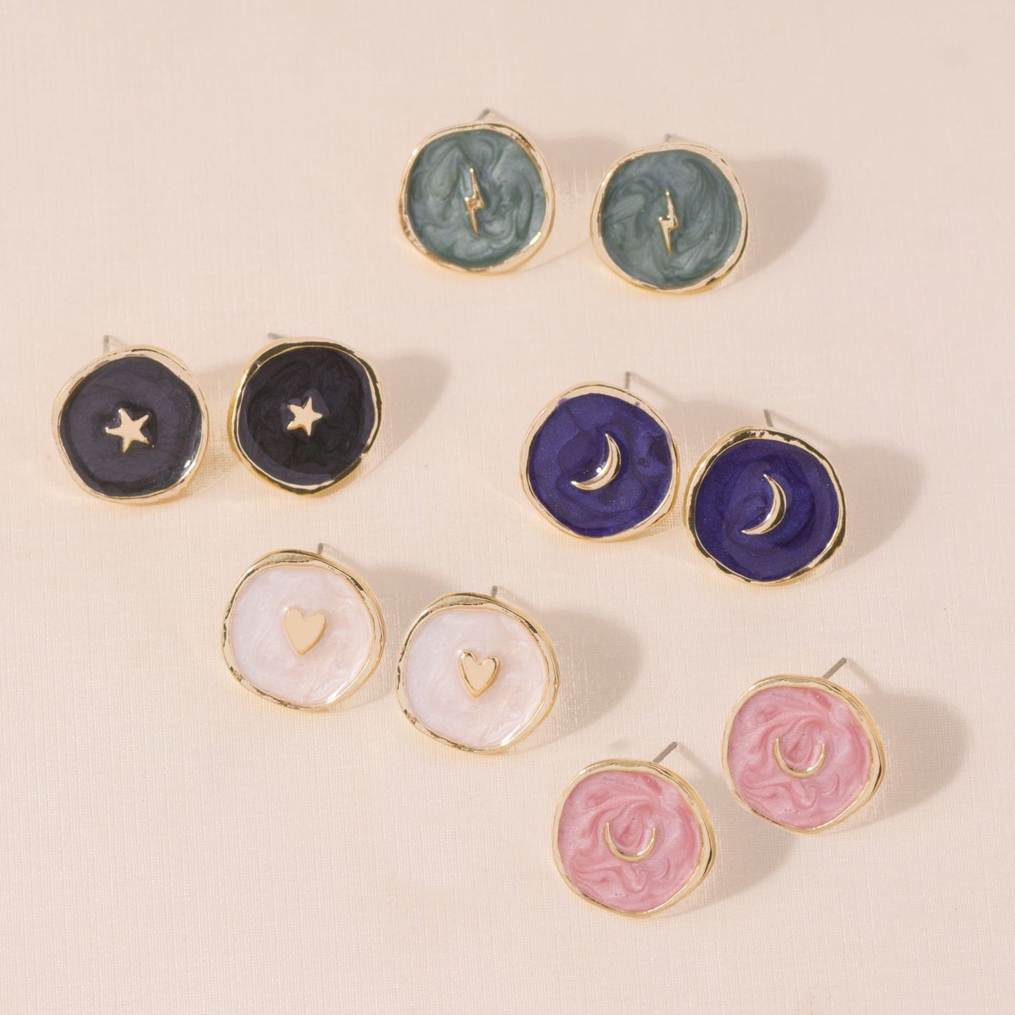 Moon Star Earrings, Rings & Necklace
