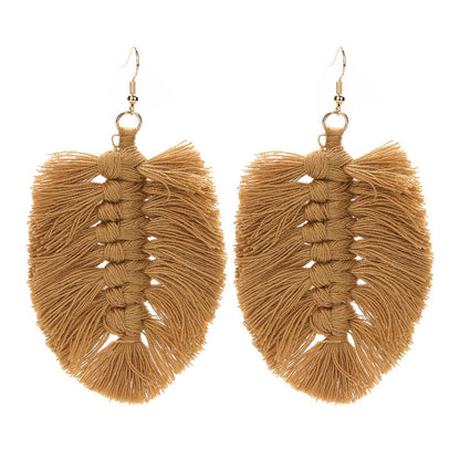 Boho Macrame Leaf Earrings - Top Boho