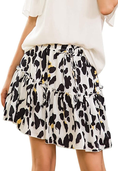 Boho Ruffled Pattern Short Skirts - Top Boho