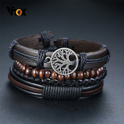 Boho Braided Wrap Leather Wristbands Set - Top Boho