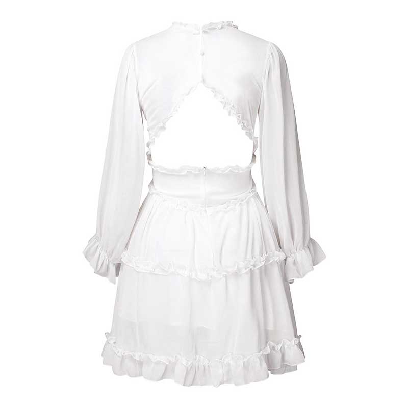 Boho Floral Ruffle Backless Dress - Top Boho
