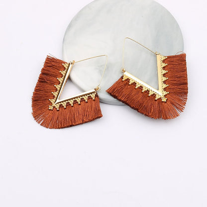 Boho Triangle Tassel Earrings
