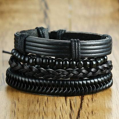 Boho Braided Wrap Leather Wristbands Set - Top Boho