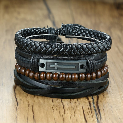 Boho Braided Wrap Leather Wristbands Set - Top Boho