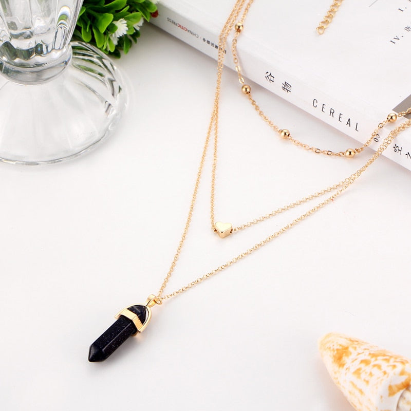 Opal Stone Boho Multi Layer Necklaces