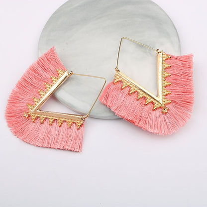 Boho Triangle Tassel Earrings - Top Boho
