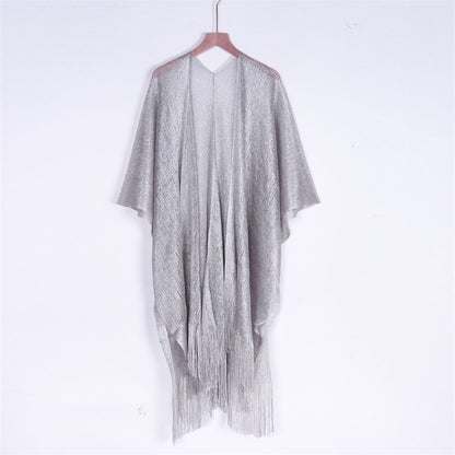 Sheer Knitted Boho Tunic Cover Up - Top Boho