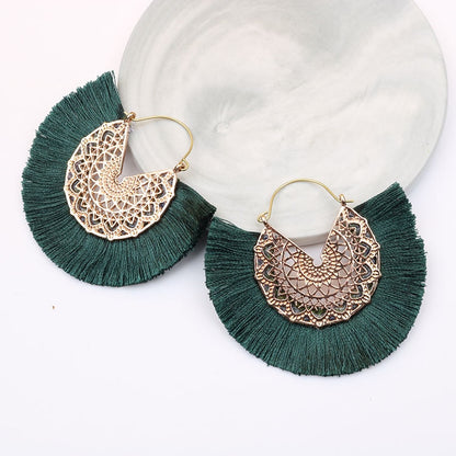 Boho Chic Fan Shaped Earrings