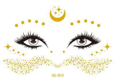 Gold Festival Face Tattoos