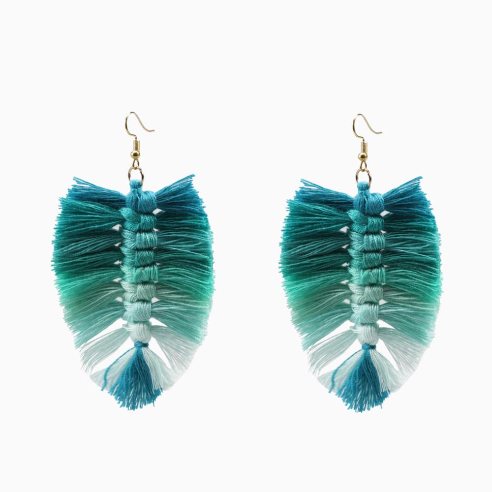 Boho Macrame Leaf Earrings - Top Boho